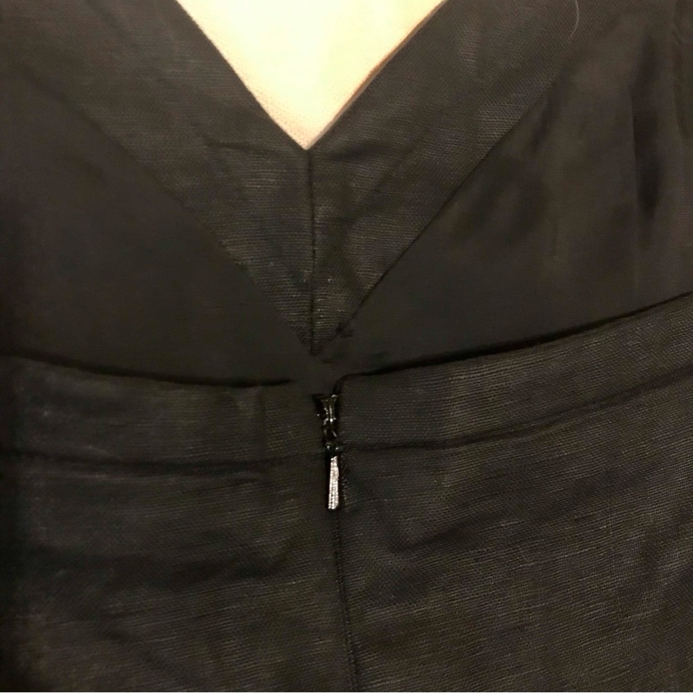 Vintage Pia Rucci sleeveless black linen dress size 14 runs small. - Picture 5 of 9
